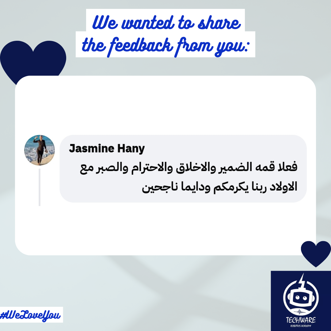   Mohamed Ibrahim Etman
                شكرا جزيلا لجميع القائمين على هذا المجهود و العمل الرائع في الأكاديمية
                والذي تحرصون دائما على تطويره للوصول بالطلاب إلى أعلى مستوى مهاري .
                واهم ما يميز الأكاديمية هو
                .. الاخلاص في العمل
                .. روح الفريق و التعاون الذي يظهر في سلوكياتهم مع بعض داخل الفريق و خارجه
                وفقكم الله دائما لكل خير 🌹🌹